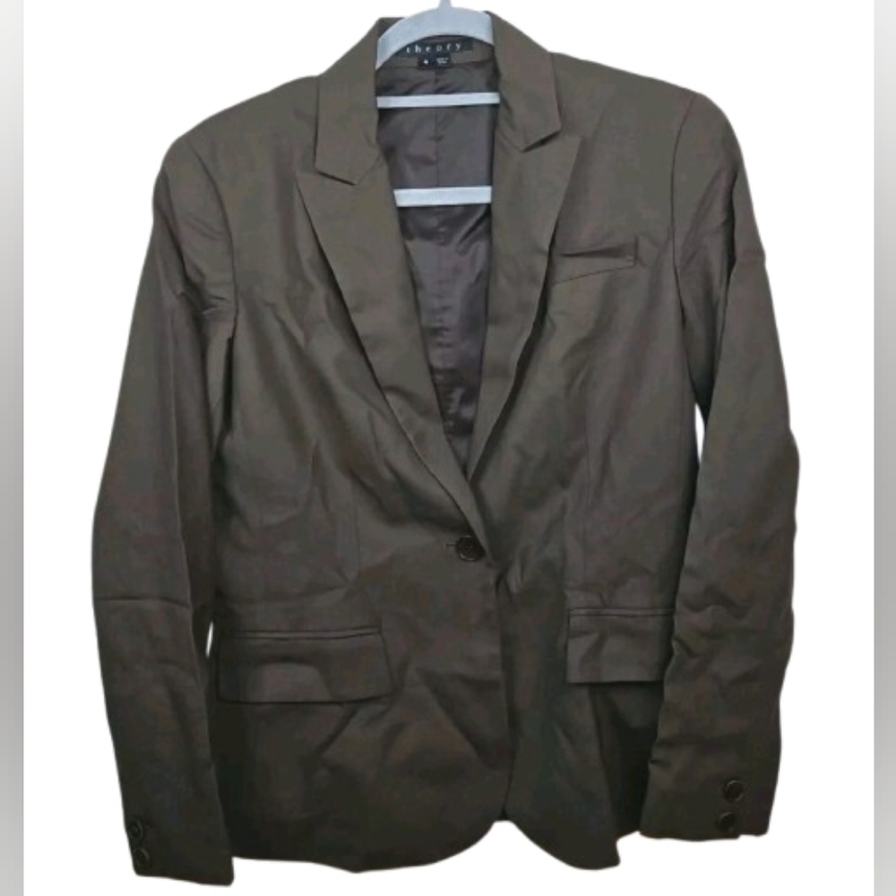 Theory Jacket Tailored Women Size 4 Brown Workwear Party Japan Used Fasion